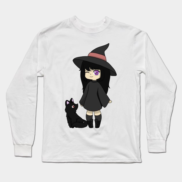 gacha witch chibi Long Sleeve T-Shirt by LillyTheChibi